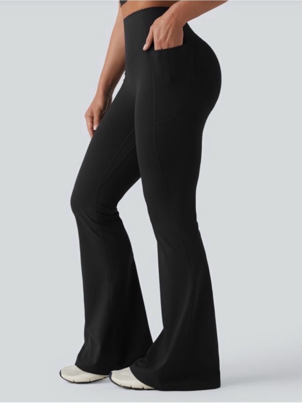 Halara Ultrasculpt high waist butt lifting Flare Leggings Pockets Womens LP NWOT